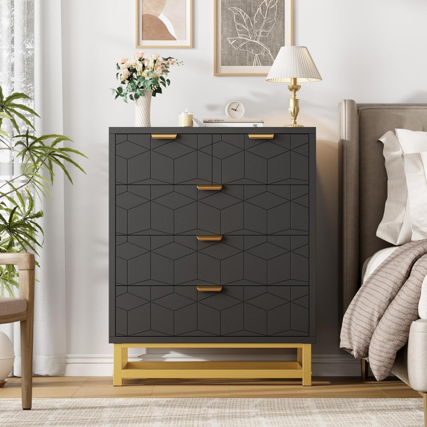 GAOMON Modern Dresser GAOMON Modern White 2-Drawer Dresser, Small Dressing Table, Bedroom Nightstand, Side Table for Living Room, Hallway, Entryway