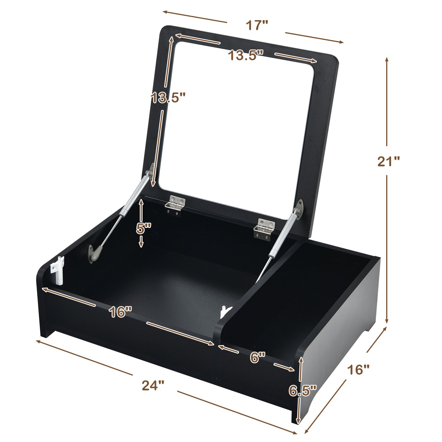 Compact Modern Vanity Dresser with Flip-Top Mirror - Space-Saving Countertop Makeup Table, Laptop Desk & Storage Organizer for Bedroom and Study