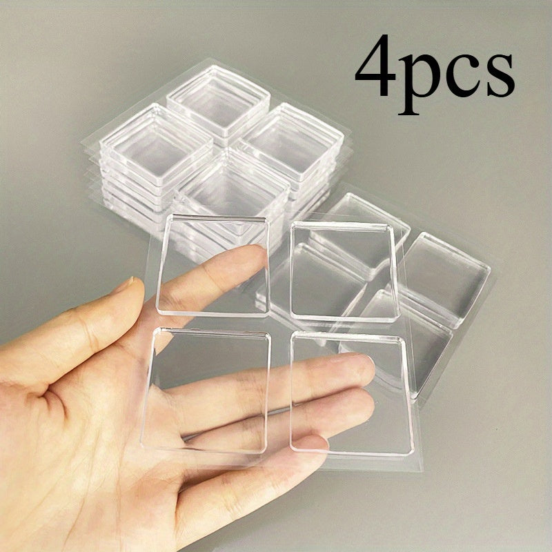 4pcs Heavy-Duty Furniture Pads - Non-Slip, Shock-Absorbing, Heat-Resistant up to 150°C\u002F302°F - Anti-Vibration Floor Protectors for Washing Machines, Sofas, Tables, Appliances - Clear Floor Pads for Hardwood, Tile, Carpet - Easy Installation, Furnitur