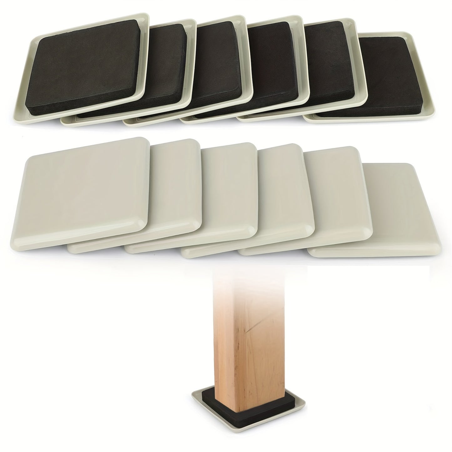12pcs Furniture Foot Pads, 3.5inch Felt Furniture Sliders, Reusable Furniture Movers, for Carpet, Hardwood, Laminate, Tile