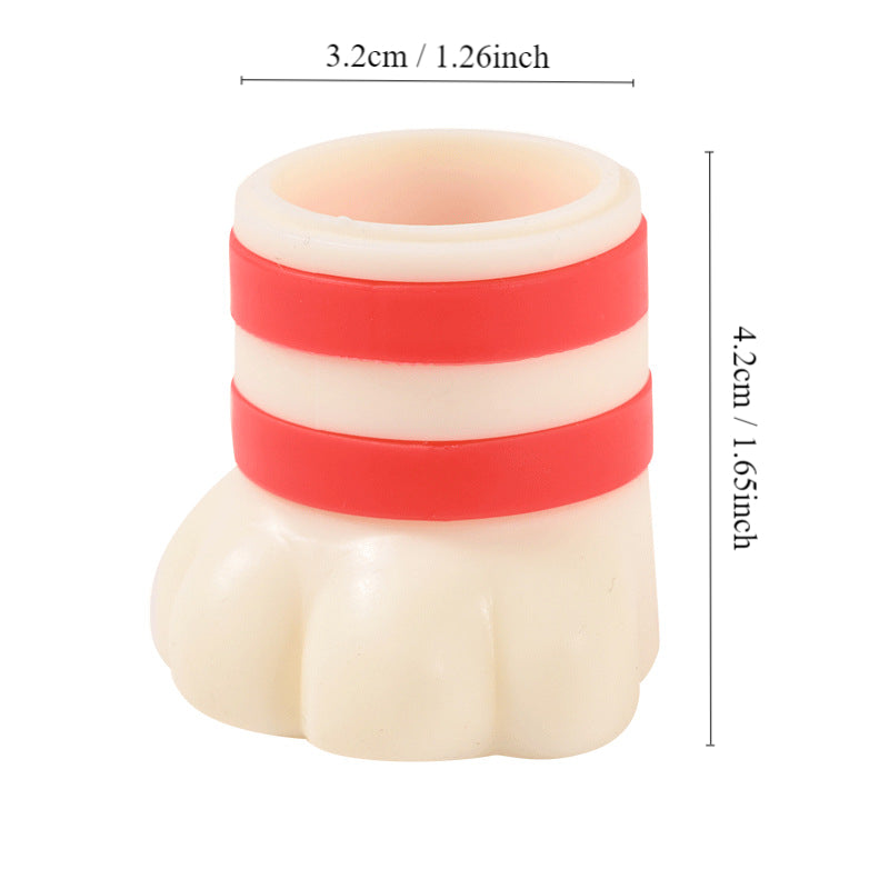 1pc Cute Cat Paw Chair Leg Protectors - Heavy-Duty Plastic & Metal Scratch-Resistant Furniture Pads with Non-Slip Grip, Beige & White Paw Print Design for Floor Protection, Compatible with Tables, Chairs, Sofas - Easy Installation (No Batteries\u002FElect