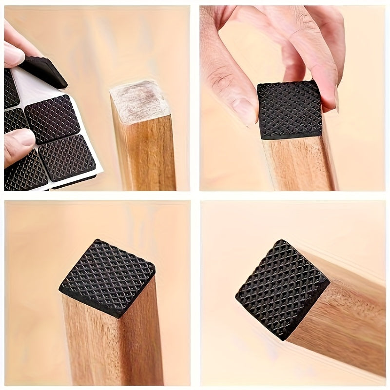 30pcs Noise Reduction Chair Leg Protectors, Slip-resistant Furniture Pads, Durable Metal Surface - Suitable for Dining Chairs and Tables, Creating a Quiet Home Environment, Noise-reducing Chair Pads