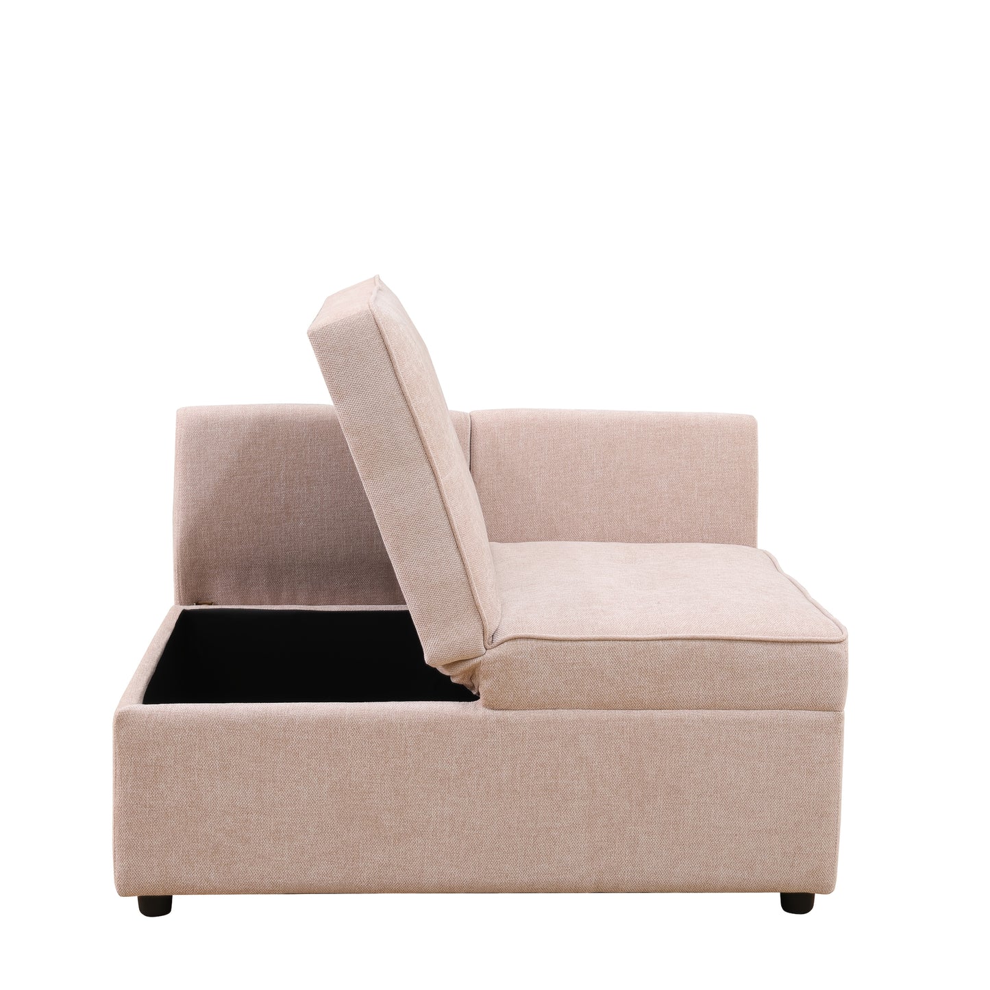 Storage Sofa, Sackcloth Living Room Adjustable Sofa, Wedge, Modern Sofa With Storage, Compact Futon For Small Spaces, Dorm, Guest Room
