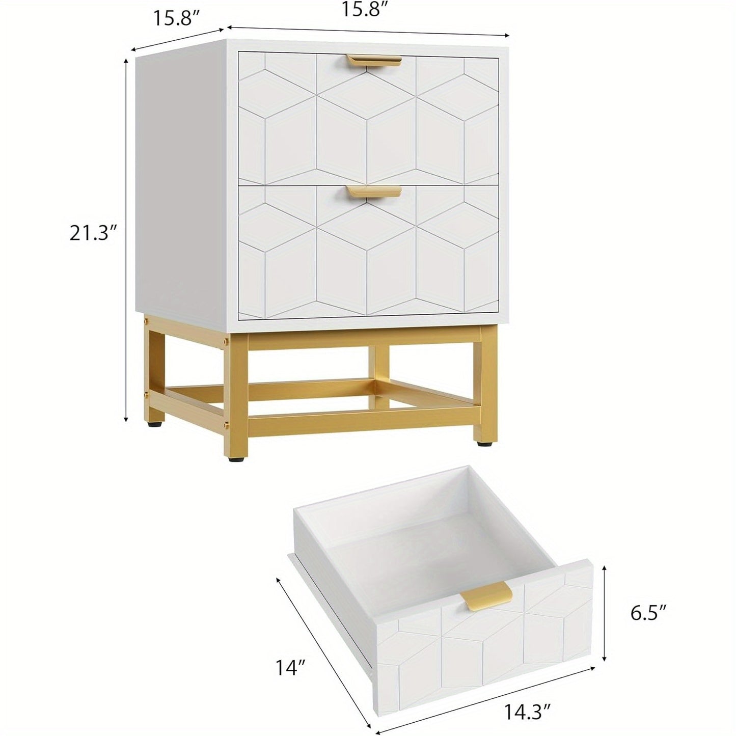 GAOMON Modern Dresser GAOMON Modern White 2-Drawer Dresser, Small Dressing Table, Bedroom Nightstand, Side Table for Living Room, Hallway, Entryway