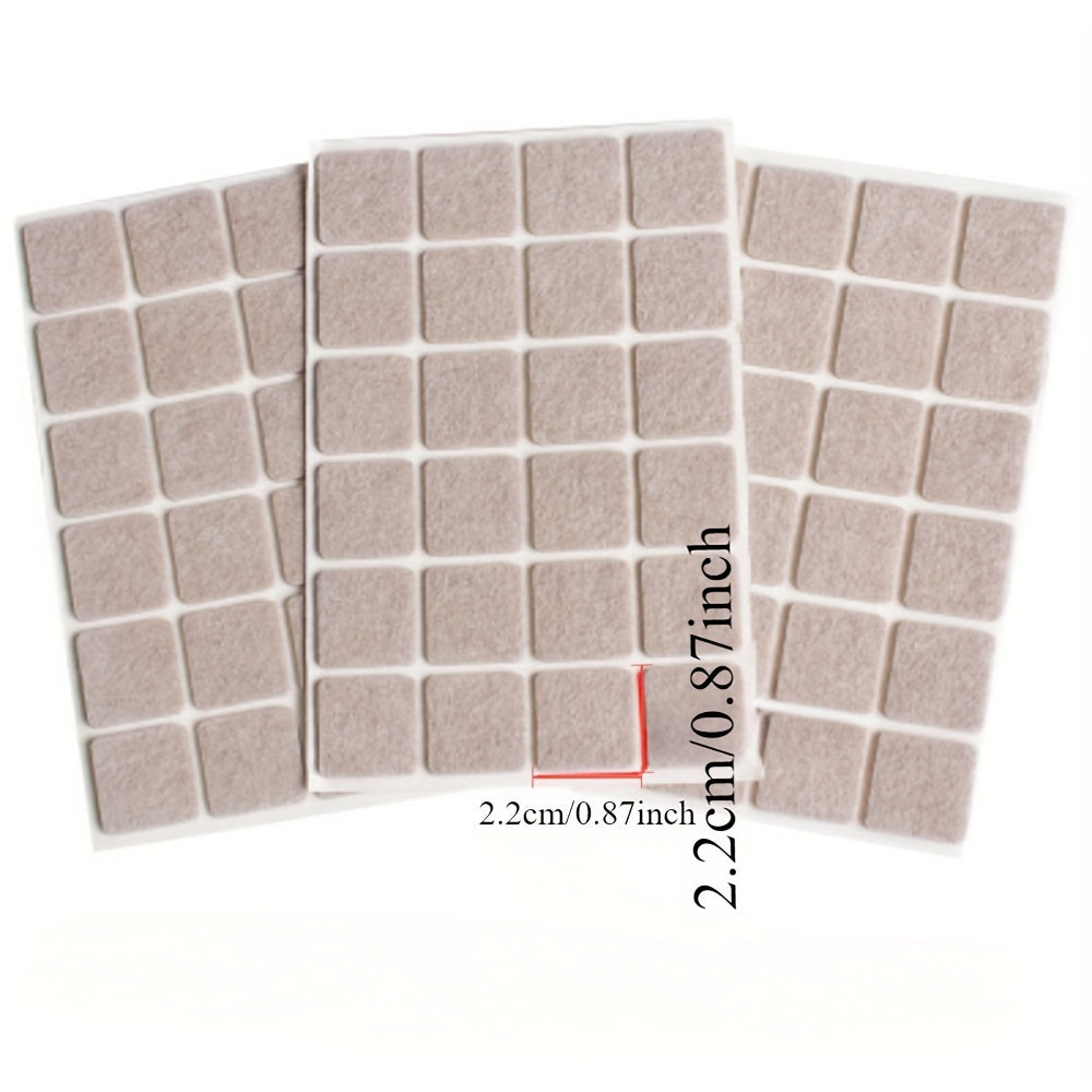 72pcs ZR Furniture Felt Pads Set, Neutral Beige, Various Sizes, Non-Slip, Metal Finish Protector, for Hardwood Floor Protection, Chair Leg Pads, Furniture And Floor