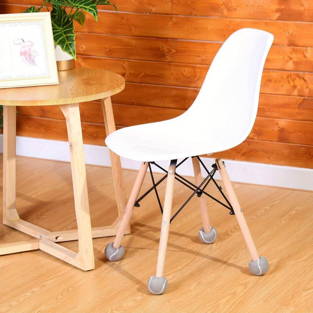 8pcs Tennis Ball Design Chair Leg Covers - Anti-Slip Wear-Resistant Plastic Furniture Leveling Slides, Cross-Cut Grip for Hardwood Floor Protection, Fit for Dining Chairs (Black & Grey), Noise Reduction Pads, Textured Surface, Longlasting Protection, Hous