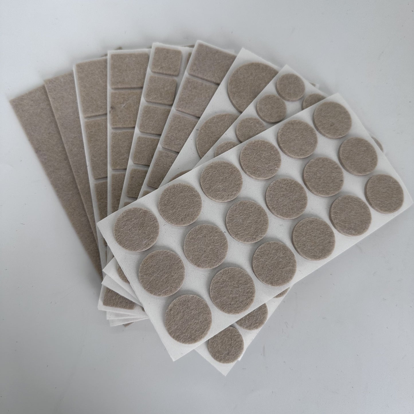 72pcs ZR Furniture Felt Pads Set, Neutral Beige, Various Sizes, Non-Slip, Metal Finish Protector, for Hardwood Floor Protection, Chair Leg Pads, Furniture And Floor