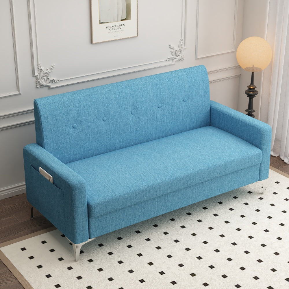 2 Seats Linen Fabric Upholstery With Storage Space Sofa\u002F Easy To Assemble, Multi-functional Storage Comfortable Loveseats Sofa for Living Room, Apartment, Home Office, Studio.