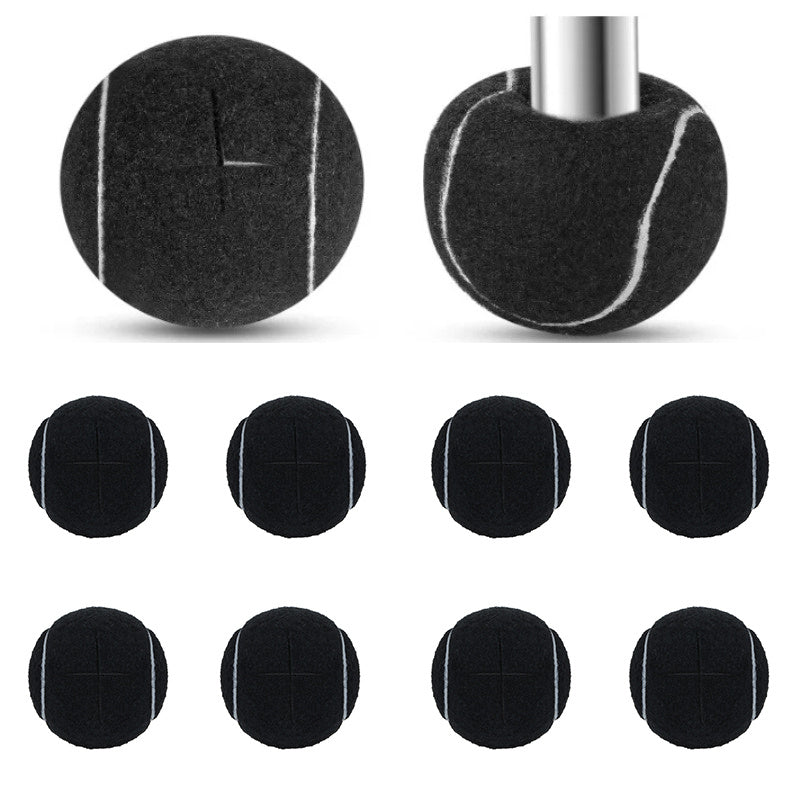 8pcs Tennis Ball Design Chair Leg Covers - Anti-Slip Wear-Resistant Plastic Furniture Leveling Slides, Cross-Cut Grip for Hardwood Floor Protection, Fit for Dining Chairs (Black & Grey), Noise Reduction Pads, Textured Surface, Longlasting Protection, Hous