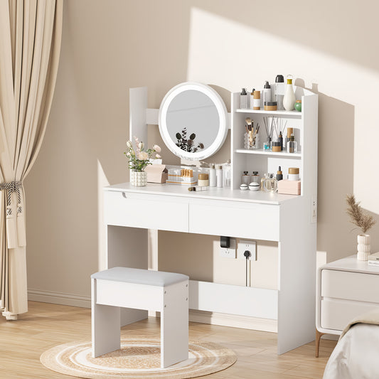 RIDFY Bedroom Dressing Table, Modern Minimalist Makeup Cabinet, Master Bedroom Makeup Mirror, Makeup Table
