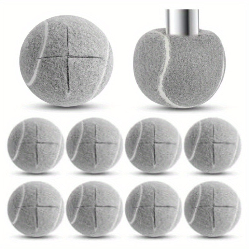 8pcs Tennis Ball Design Chair Leg Covers - Anti-Slip Wear-Resistant Plastic Furniture Leveling Slides, Cross-Cut Grip for Hardwood Floor Protection, Fit for Dining Chairs (Black & Grey), Noise Reduction Pads, Textured Surface, Longlasting Protection, Hous