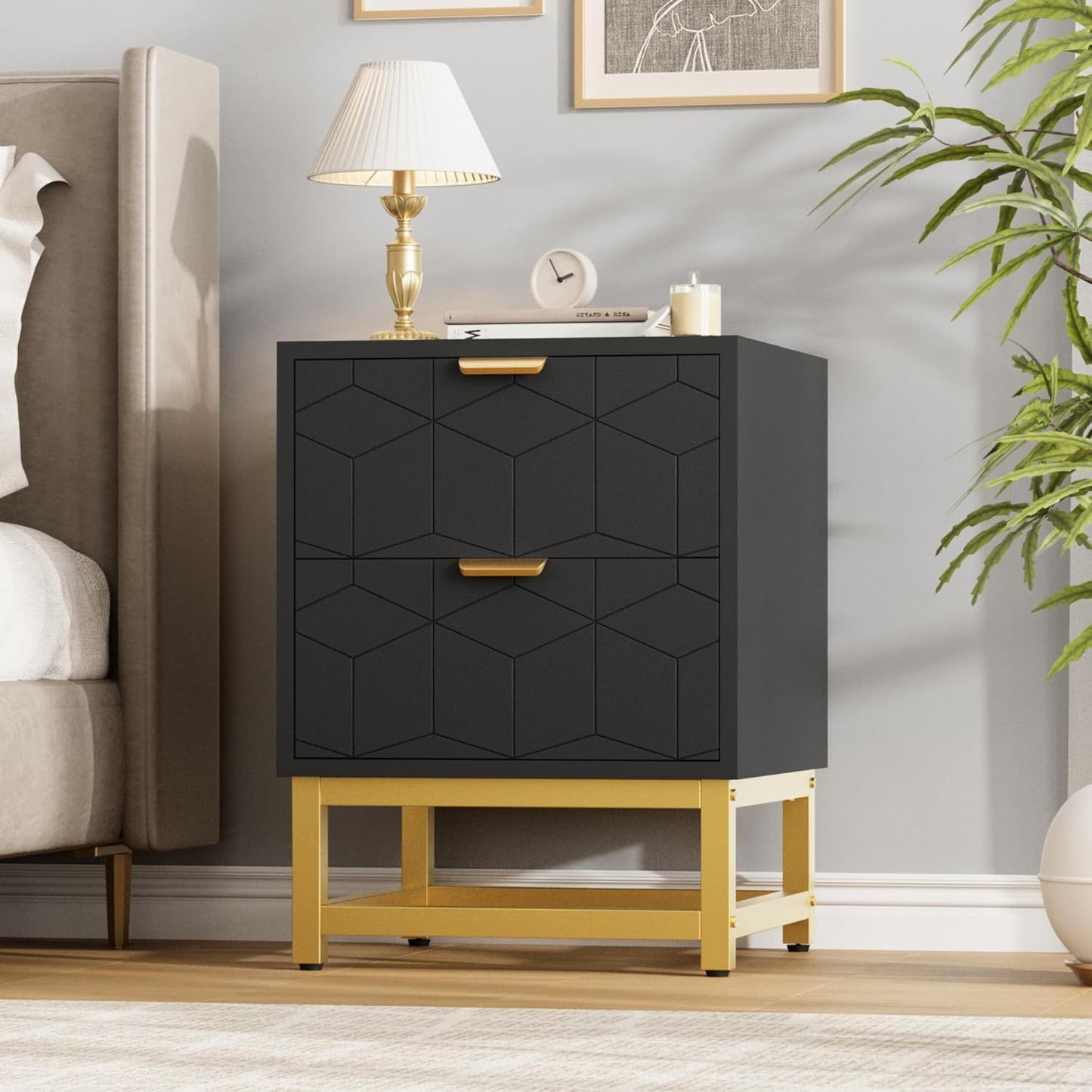 GAOMON Modern Dresser GAOMON Modern White 2-Drawer Dresser, Small Dressing Table, Bedroom Nightstand, Side Table for Living Room, Hallway, Entryway