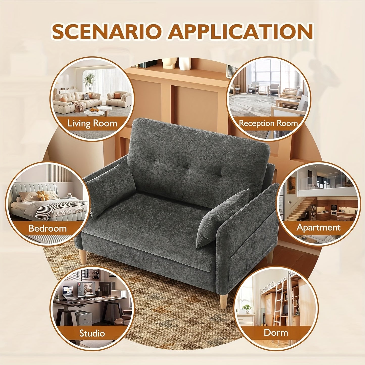 Loveseat Sofa, 47\