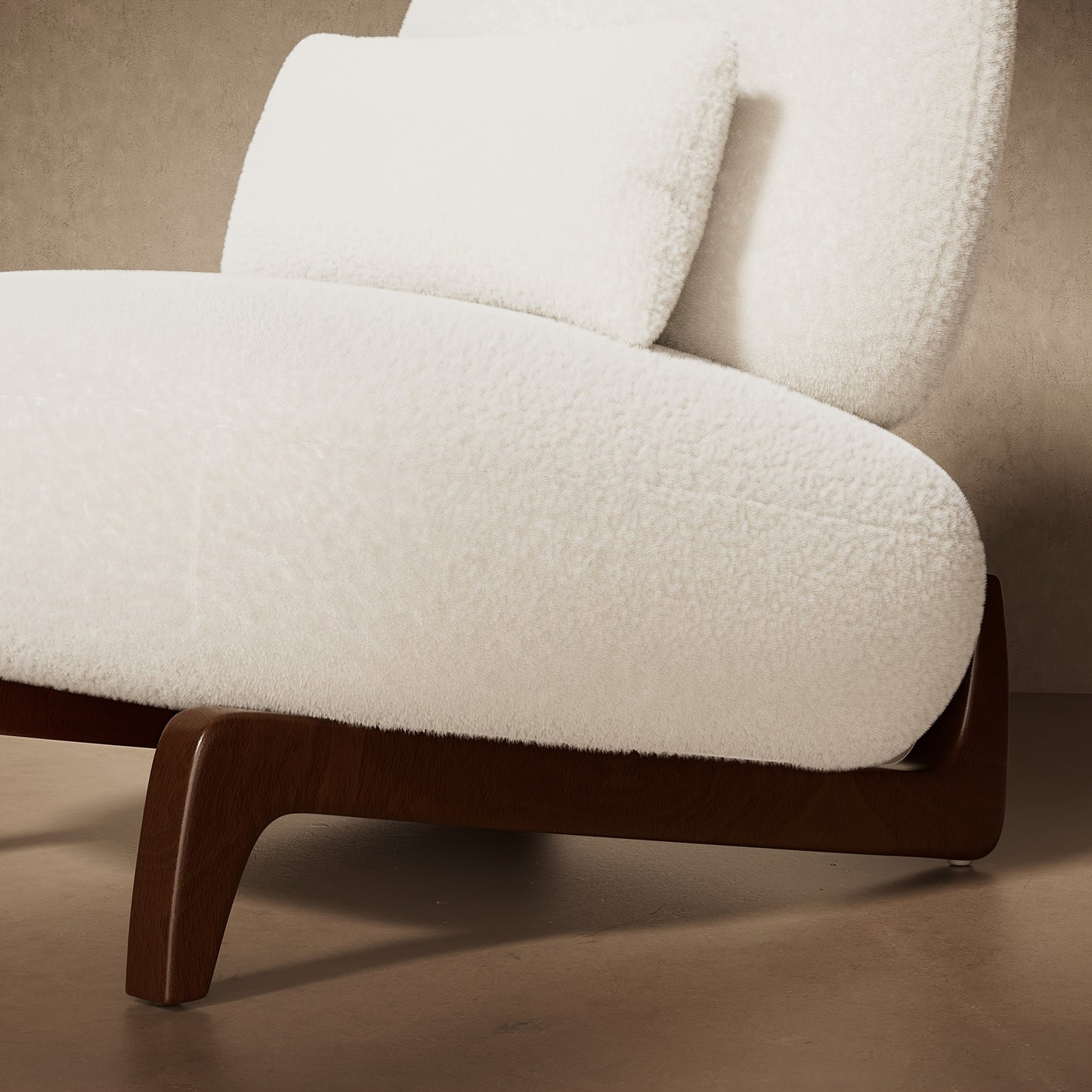 Morden Fort 3pcs Cloud Couch Set, Modern Boucle Sofa Set with Crescent Wood Legs, Light Beige-Friendly Minimalist Upholyster Comfy Couch Sofa for Living Room, 3-Seater And 2 Chairs, Off White\u002FGreen\u002FMix