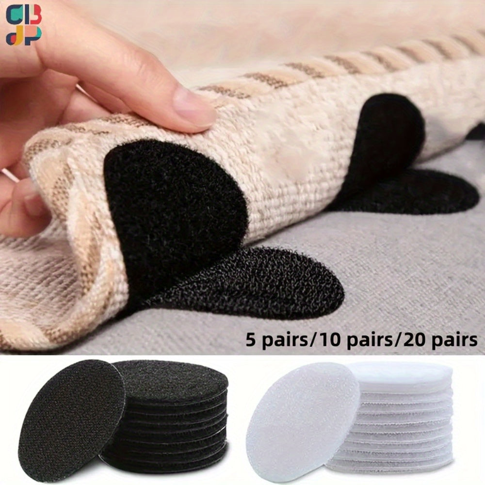 Heavy Duty Non-Slip Grip Pads - Strong Adhesive Dots, Removable No Residue Anti-Slip Stickers for Furniture, Carpets, Bed Sheets, Sofa Cushions - Fabric Tape for Moving, Home, Office, Warehouse - (Black\u002FWhite), Non Slip Furniture Grippers, Furniture