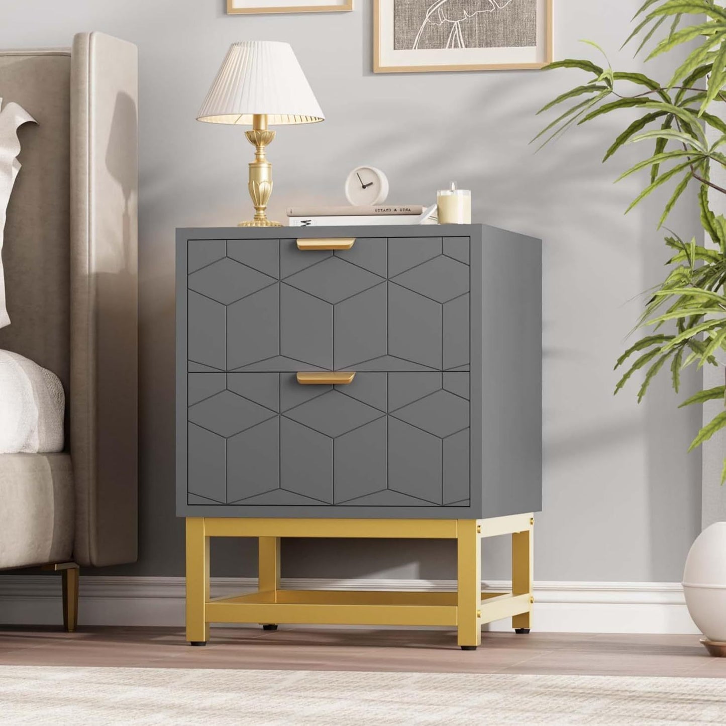 GAOMON Modern Dresser GAOMON Modern White 2-Drawer Dresser, Small Dressing Table, Bedroom Nightstand, Side Table for Living Room, Hallway, Entryway
